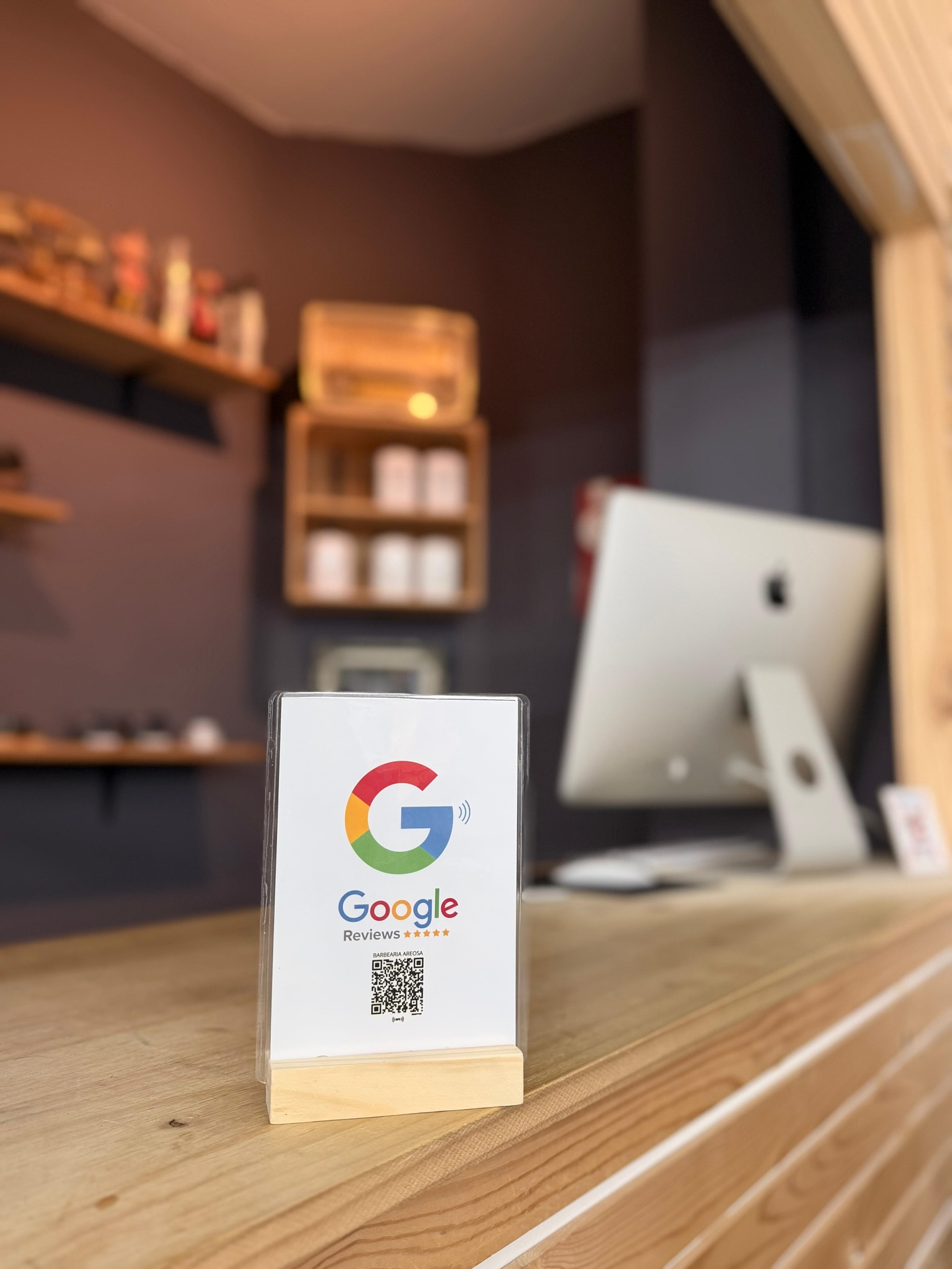 Placa NFC Google Barbearia Areosa